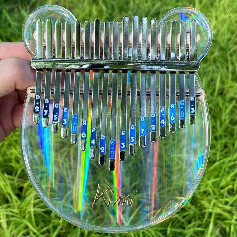 Kimi Thumb Rainbow วัสดุเปียโน 17-Tone คริสตัลอะคริลิคใส Kalimba Little Panda Claw