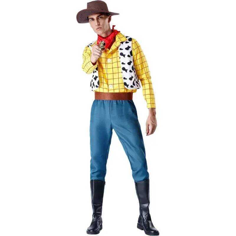 C Cosplay Story Woody Costume Sets Cowboy Christmas Unisex Sheriff's Halloween Carnival Dress Up Pa