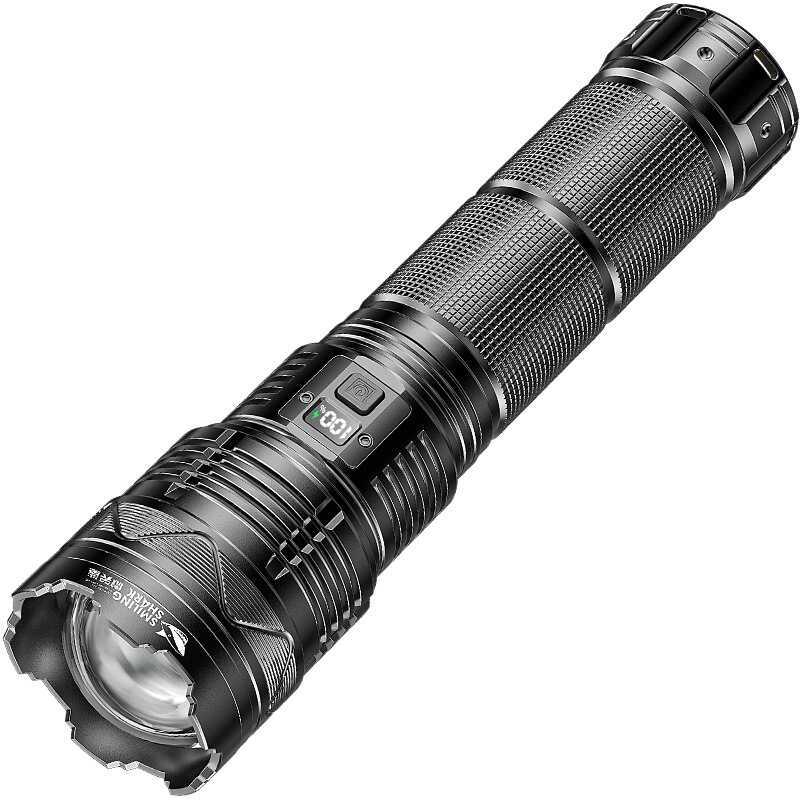 Smile Shark M77 ไฟฉายเลเซอร์สีขาว LED จอแสดงผลไฟฟ้าอายุการใช้งานแบตเตอรี่ยาวนานไฟฉายมัลติฟังก์ชั่นแส