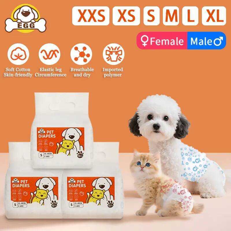 D6d [พร้อมส่ง]Egg ผ้าอ้อมสุนัข ผ้าอ้อมแมว ดูดซับอย่างรวดเร็ว Xxs-Xl แพมเพิสสุนัข ผ้าอ้อมหมา ผ้าอ้อม