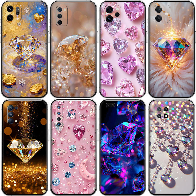 Sparkling พลอย ^ T2 สําหรับ OPPO R9 F1 Plus R9S Reno 2 5 2Z 2F 3 4 Pro 5F Lite 5K ความเข้ากันได้ TPU