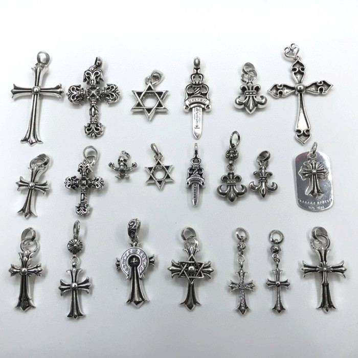 Chrome Hearts Chrome Hearts สร้อยคอจี้คลาสสิกรูปภาพสําหรับผู้ชายและผู้หญิง คุณสามารถจับคู่สร้อยคอ A