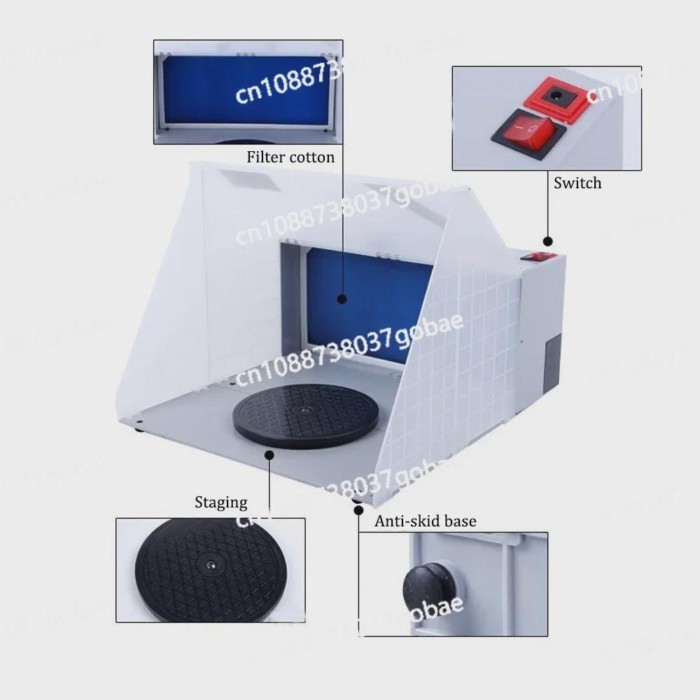 Airbrush Spray Booth Set Spray Paint Box Workbench Foldable Paint Spray Extractor Exhaust Filter Fo
