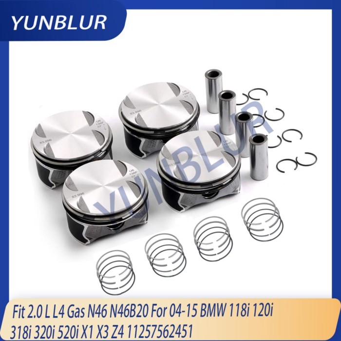 STD Engine Piston & Rings Set Fit 2.0 L L4 Gas N46 N46B20 For 04-15 BMW 118i 120i 318i 320i 520i X1