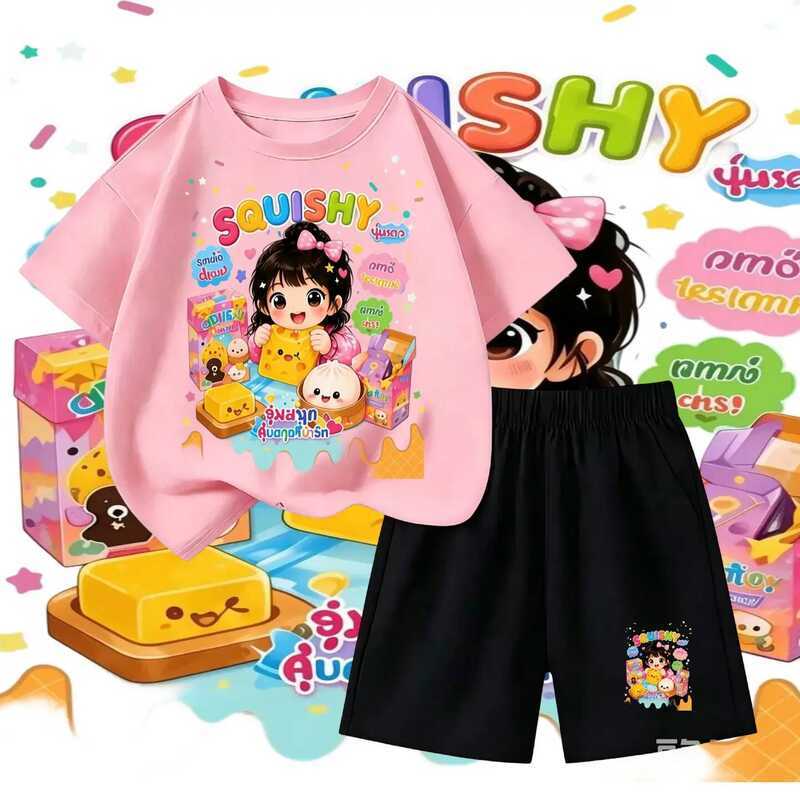 【Kidwith】ว้าวสกุชชี่!!ชุดเซ็ทเด็กลายสกุชชี่ พิมพ์ลายทั้งตัว2-12ปี พร้อมส่งในไทย ลูกสาวลูกชายใส่ได้