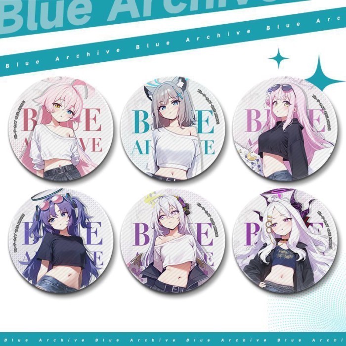 Blue Archive ชุดลําลองเกมตัวอักษรสามารถป้ายรอบเข็มกลัด Pin กระเป๋าเป้สะพายหลังเสื้อผ้า Decor