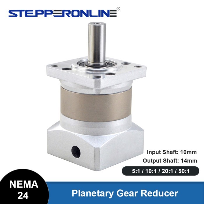 STEPPERONLINE Nema 24 Planetary Gearbox Motor Speed Reducer with Gear Ratio 5:1/10:1/20:1/50:1 for