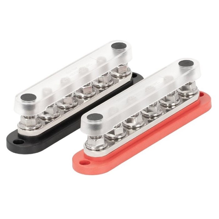 L68A 300A Negative Bus Bar 12V Distribution Block 6 X 3/8" M10 Terminal Studs 48V DC Positive Groun