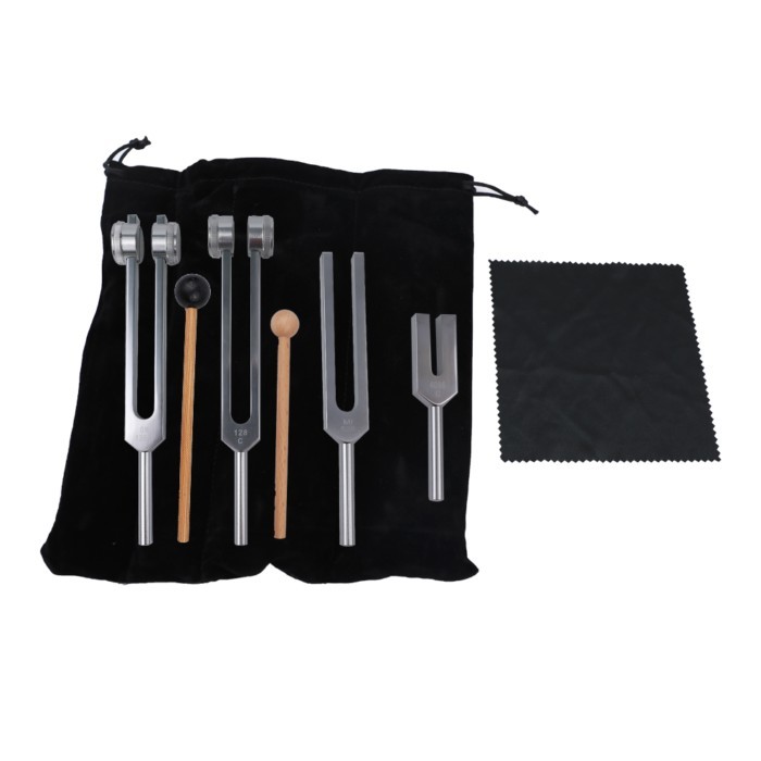 4 pcs/set Tuning Fork Set(128 Hz,136.1 Hz,528 Hz,4096 Hz)With Tuning Fork Hammer For Sound Healing
