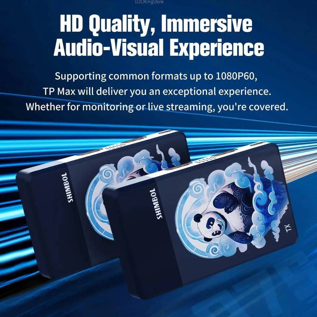 SHIMBOL TP MAX ระบบส่งสัญญาณวิดีโอไร้สาย 1080P Image Transmitter Receiver Kit 350M/1000ft Range 0.07