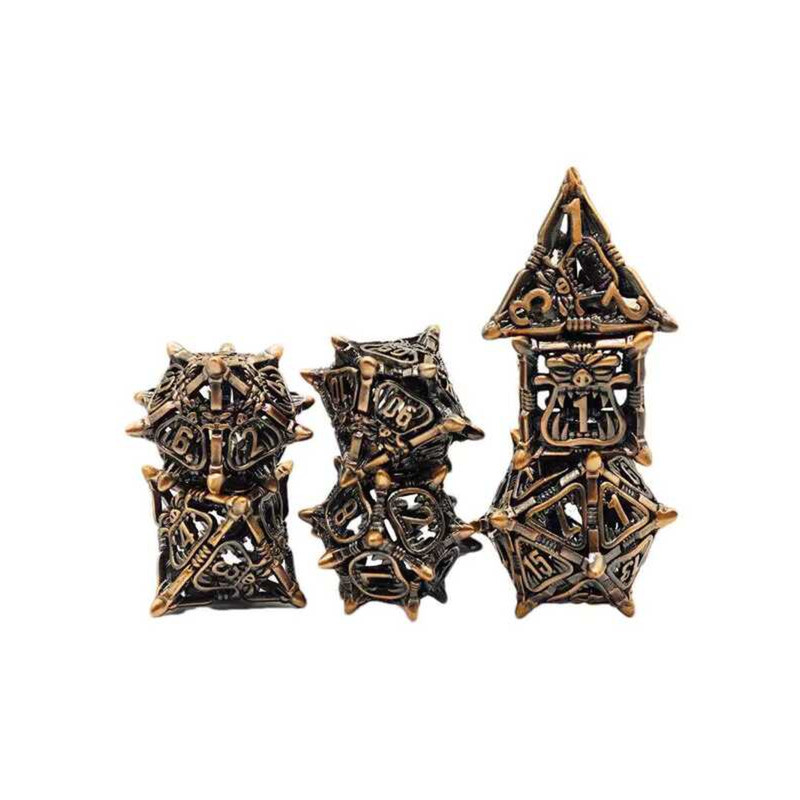 ชุดลูกเต๋ากลวงลูกเต๋า 7 ชิ้น Polyhedron ลูกเต๋าขนาดเล็ก D20 D12 D10 D% D8 D6 D4