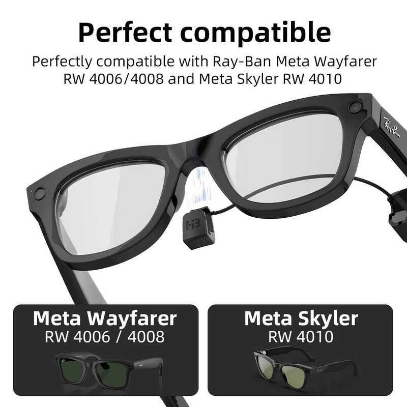 HIBLOKS Meta Wayfarer แว่นตา Fast สายชาร์จสําหรับ RW4006 RW4008 แม่เหล็กน้ําหนักเบาแบบพกพาปลอดภัยประ
