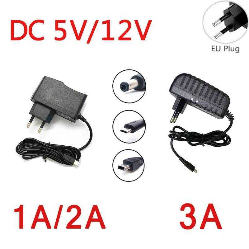 AC 110-240V 5V 12V 1A 2A 3A Universal Power AC/DC Adapter Charger EU Plug Adapter DC 5.5*2.1 มม.Micr