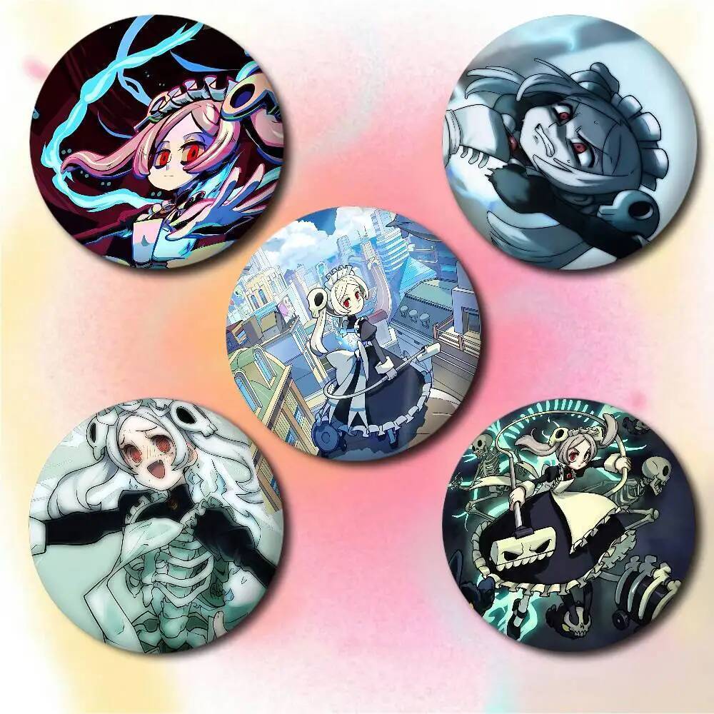 เกม M-Marie SkullGirls Badges Creative Tinplate ปุ่มนุ่ม Pins ไอคอนสัตว์เข็มกลัดปกกระเป๋าเป้สะพายหลั