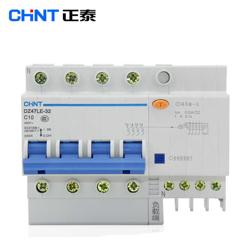 Zhengtai Circuit Breaker ป้องกันการรั่วไหล DZ47LE-60 4P C6-60A สามขั้วสี่สาย