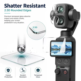 กระจกนิรภัย Flim สําหรับ DJI Osmo Pocket 4P ป้องกันหน้าจอ Anti-Scratch เลนส์ฟิล์มฝาครอบป้องกันสําหรับกระเป๋า 4P อุปกรณ์เสริม