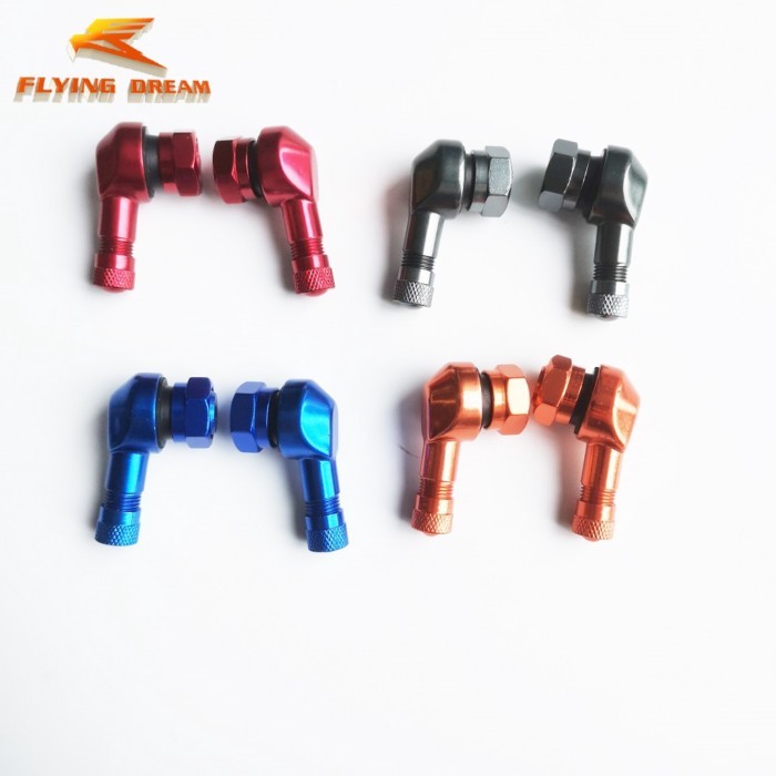 2pcs CNC Universal Motorcycle Rim 90 Degree Angle Aluminum Alloy Valve Stems For Motorcycle Scooter