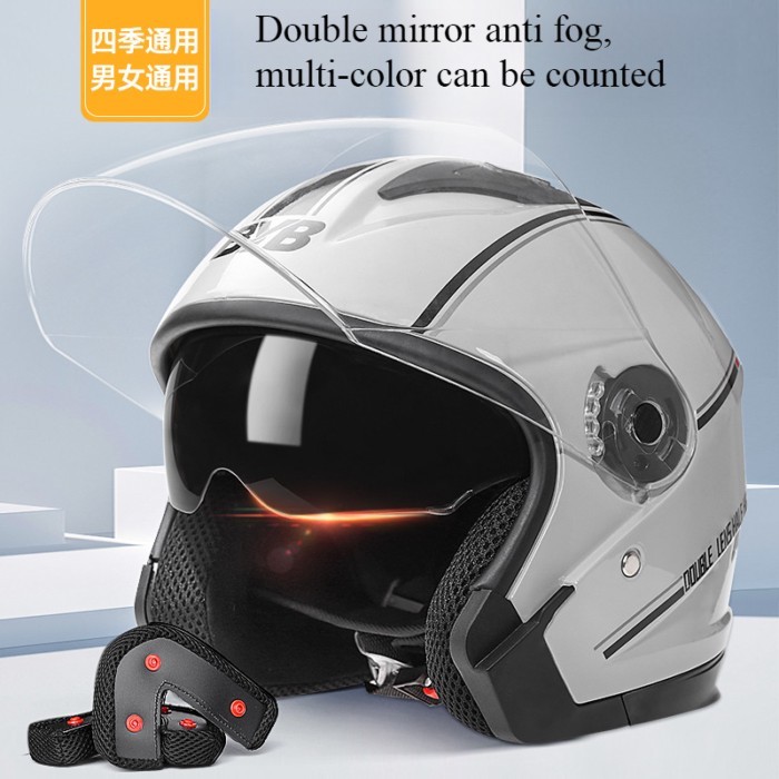 730 Electric Scooter Helmet, Motorcycle Riding Helmet, Four Season Dual Lens