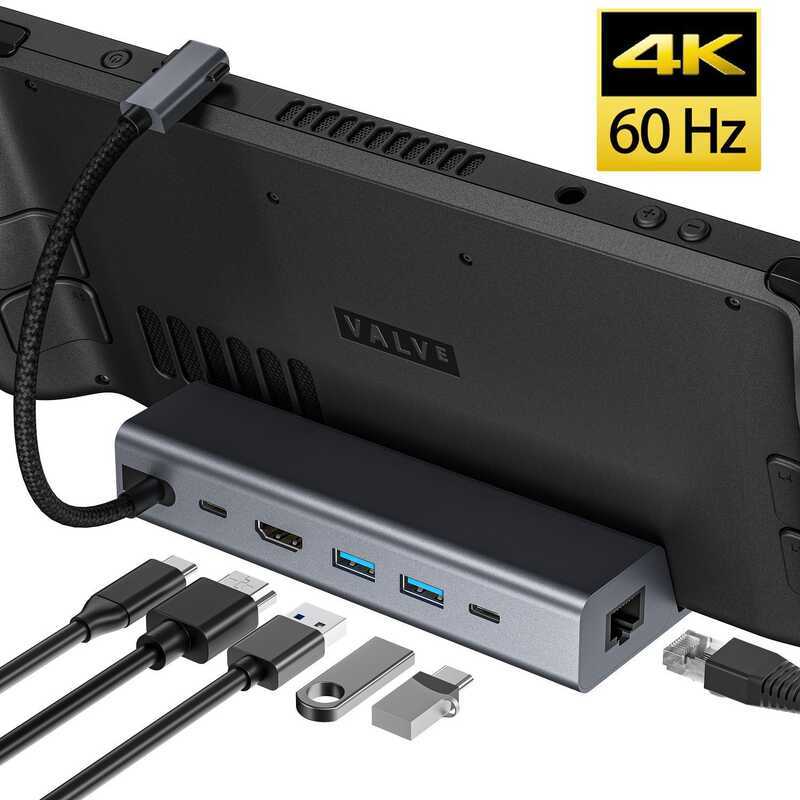 Steam ck เกมคอนโซลฐาน Docking Station Switch Bracket PD ชาร์จ 4K Multifunctional Docking Station
