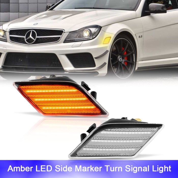 For Mercedes Benz W204 SL65 AMG C63 AMG W204 C250 C300 C350 Front Fender Led Side Marker Parking Tu