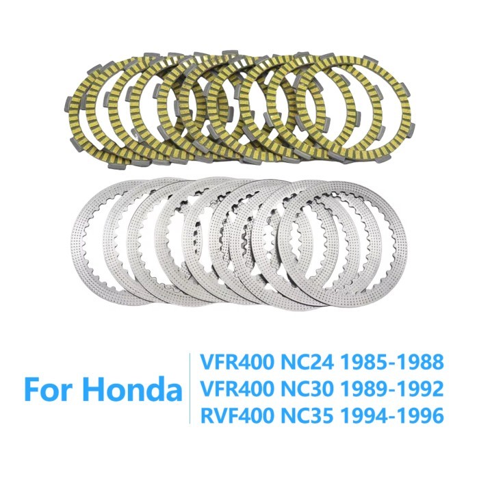 For Honda VFR400 VFR 400 NC24 NC30 NC35 Clutch Plates Steel Kit Motorcycle Engine Parts