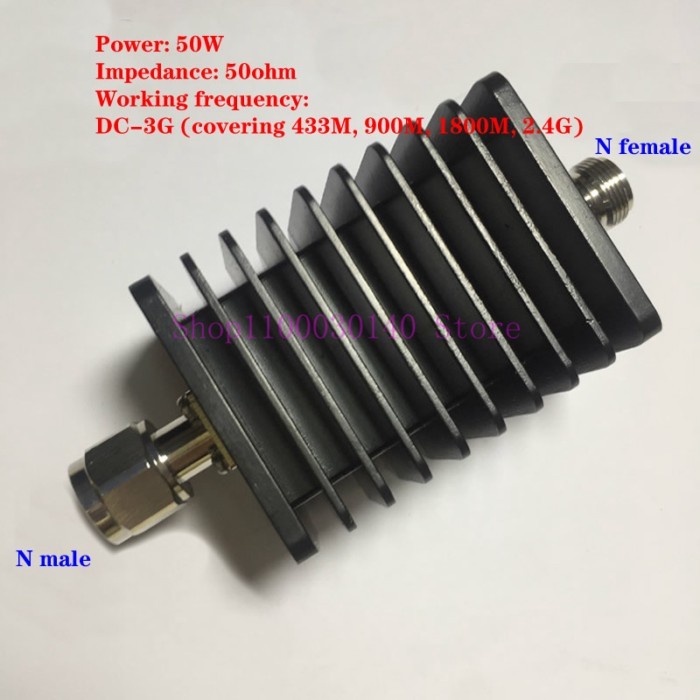 50W coaxial fixed attenuator, DC~3G N-type attenuator 6DB 10DB 15DB 20DB 50W attenuator