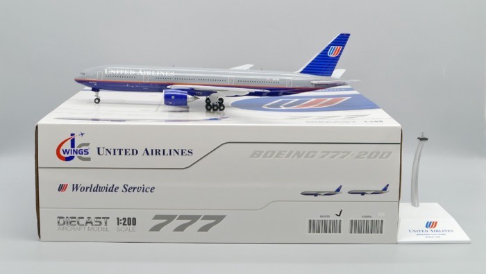 พร้อมส่ง JC Wings 1: 200 United Airlines B777-200 N777UA โมเดลโลหะผสม Out of Print Model