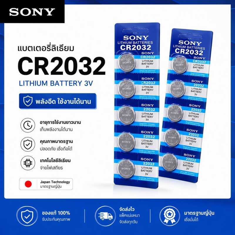 Sony Code Cr2032 Cr2025 Cr2016 (3V) Made Japan (Sold In A Pack Of 5 Batteries) Bios Button Batterie