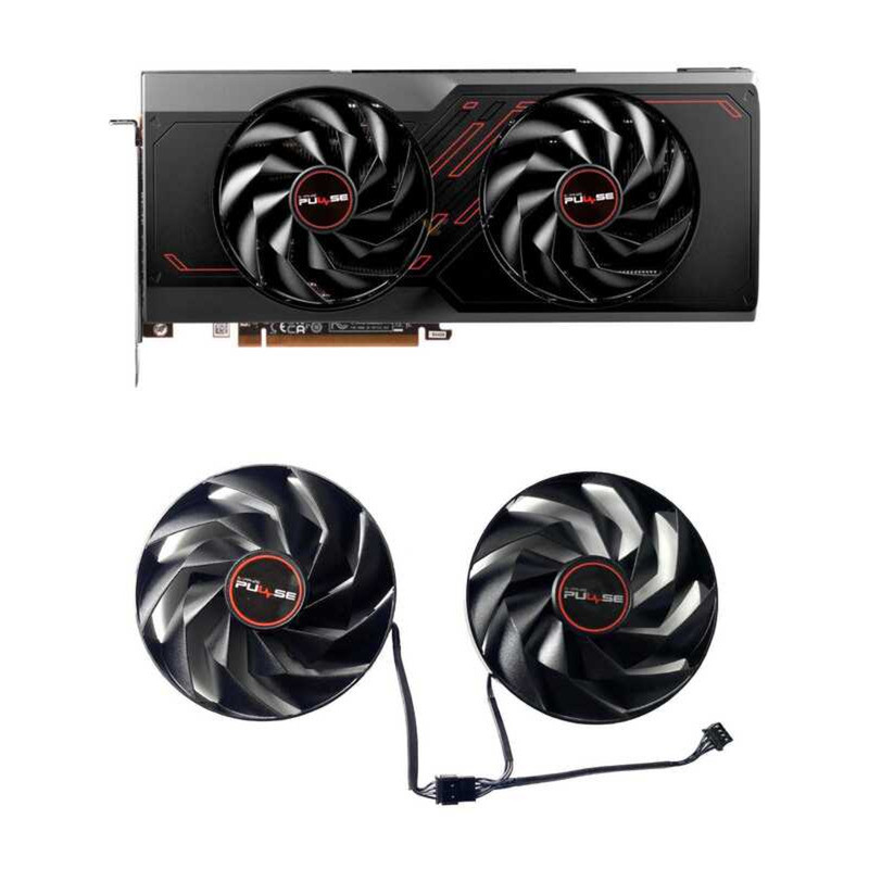 SAPPHIRE/Blue RX7600XT 7700XT 7800XT PULSE Platinum Edition พัดลมกราฟิก