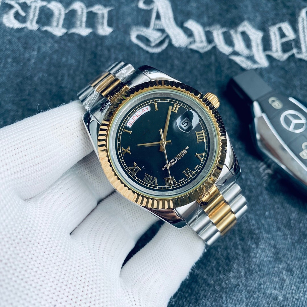 ยิงจริง❤ Leisure Worker Log Mens Business Log สแตนเลสนาฬิกากลไกอัตโนมัติ West 1e3