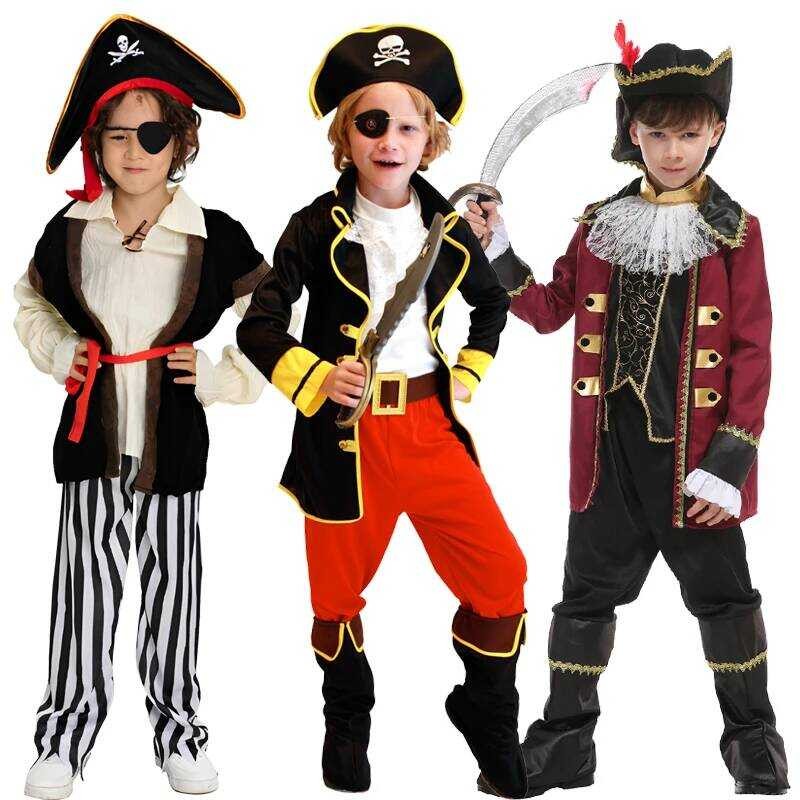 C Children's Halloween Pirate Costumes For Boys Kids Children Pirate Costume Fantasia Infantil Cosp