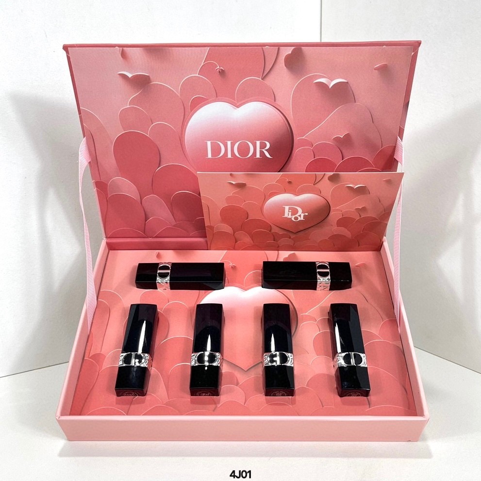 แฟชั่นพิเศษ/80 Dior New Style Romantic Lipstick Sample Six-Piece Set Blue Gold Version Include: 1.5g