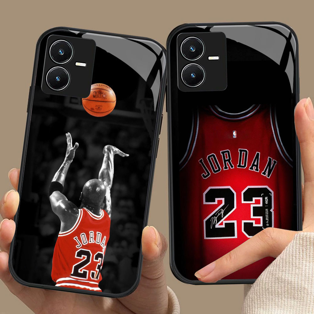 CK-81 NBA Jordan HD Glass Casing สําหรับ VIVO Y22 Y35 Y75 Y28 Y22S V25 Y55 iQOO Z6