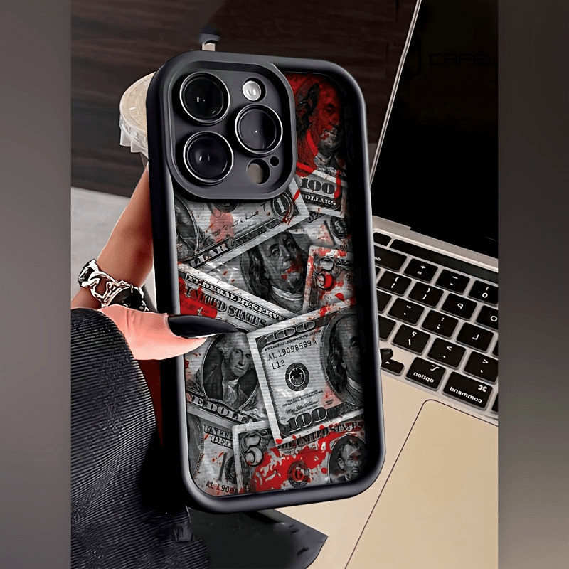 (สต็อกในพื้นที่) เงิน Dollar Bill พิมพ์เคสโทรศัพท์กันกระแทก Anti Scratch Hard Case สําหรับ Iphone Sa
