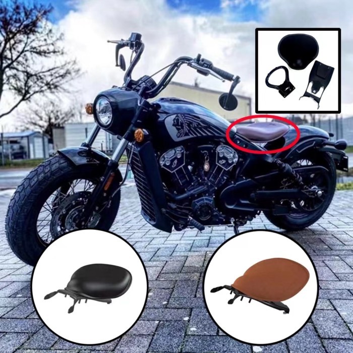 Motorcycle Retro Solo Passenger Seat Cover Cowl Pad for Indian Scout and Indian Scout Bobber