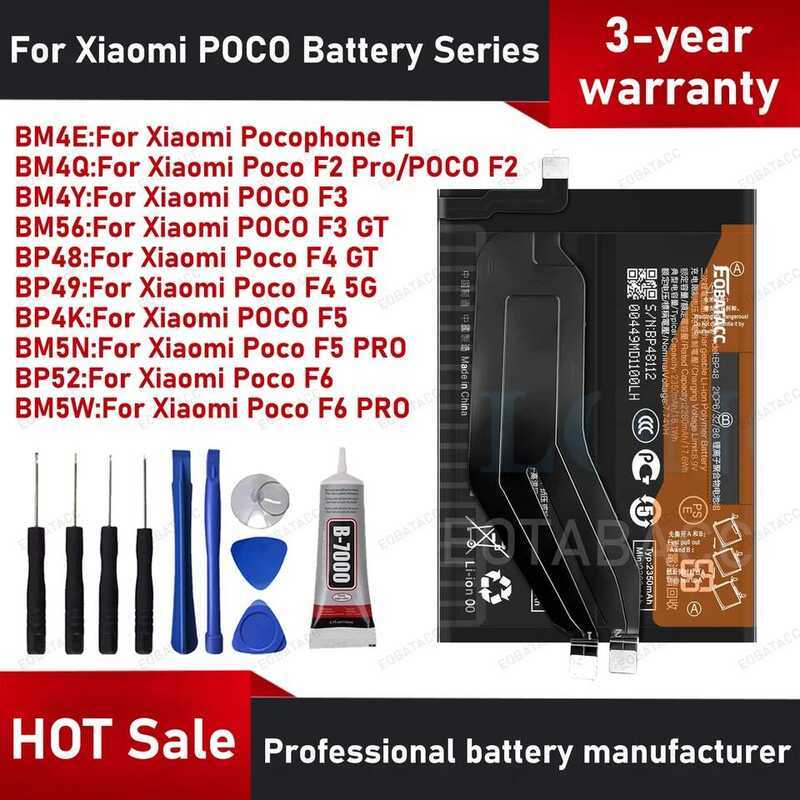 แบตเตอรี่ BP4K รุ่นใหม่ปี 2026 สำหรับ Xiaomi Poco F1/F2/F3/F5 PRO/F4 GT/F4 5G/F6 PRO/Poco F5 BP4K BP