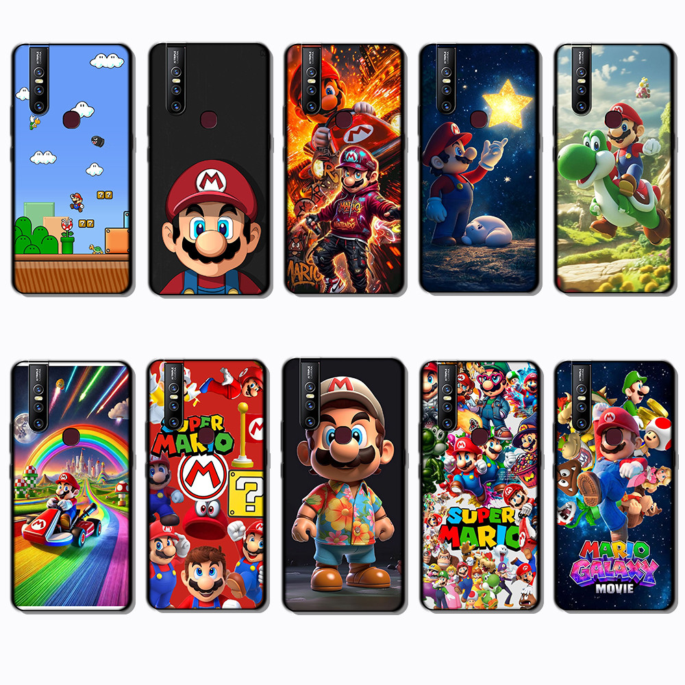 Vivo V15 Vivo V15 Pro 1819 Mario เคสโทรศัพท์สีดํานุ่มแฟชั่น