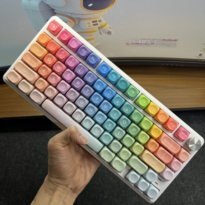 Dopamine Rainbow Keycap MOA Sublimation PBT เหมาะสําหรับ 60/63/68/75/87/98/104 คีย์บอร์ด Keycap