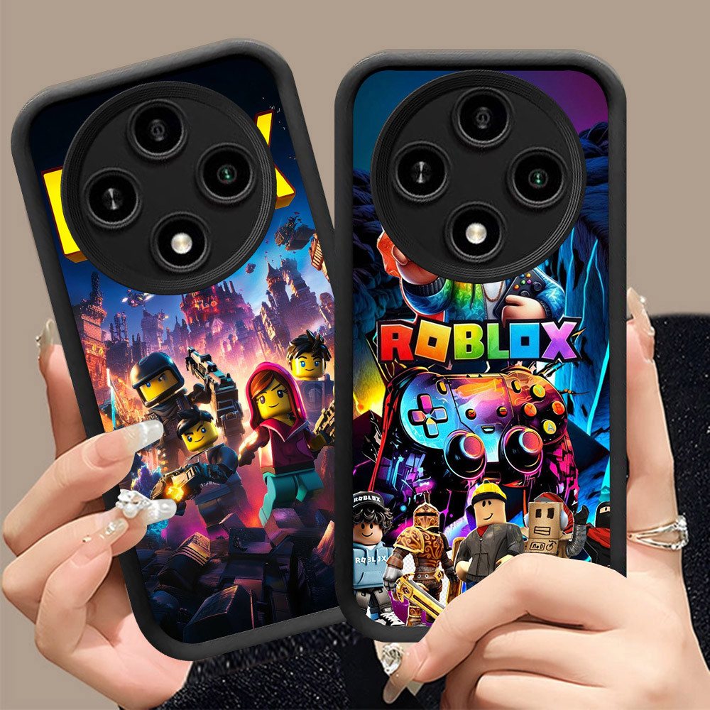 Q-24 Roblox ขาวดำเคสโทรศัพท์หรับ Xiaomi POCO C75 C61 M2 X7 ปกสีชมพู
