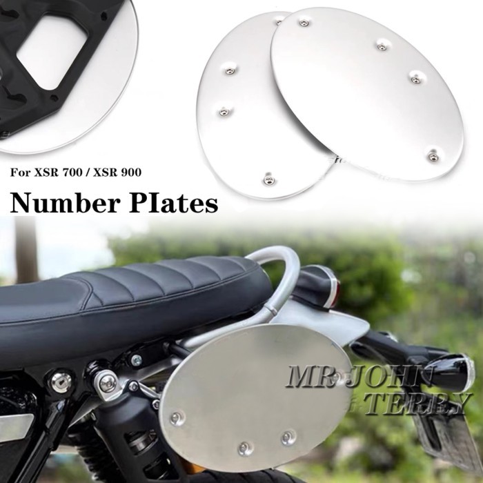 Motorcycle Race Side Number Plate Left Right Aluminum Silver For YAMAHA XSR900 xsr 900 2022 2023 XS