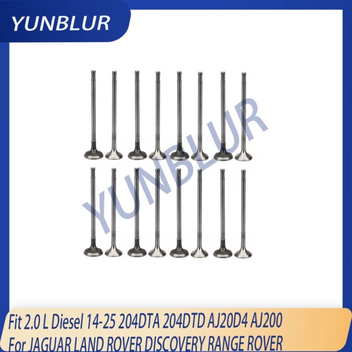 8x Exhaust & 8x Intake Valve Kit Fit 2.0 L Diesel 14-25 204DTA 204DTD AJ20D4 AJ200 For JAGUAR LAND