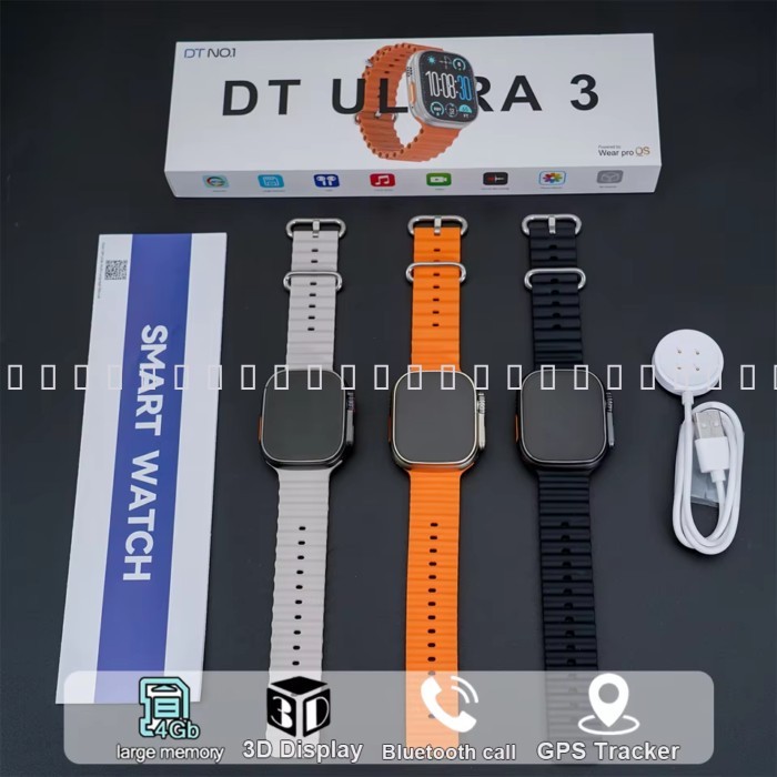 จัดส่งจากกรุงเทพฯ 2025 ใหม่ DT Ultra 3 สมาร์ทนาฬิกา Ultra 49 มม.AMOLED 32G ROM ChatGPT NFC เข็มทิศบล