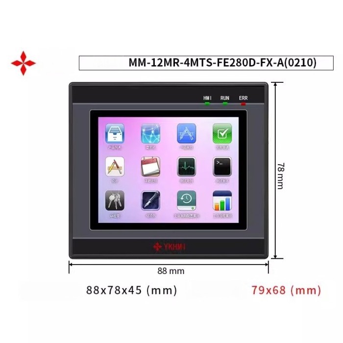 YKHMI 2.8" PLC&HMI  All in one MM-12MR-4MTS-FE280D-FX-A MM-20MR-4MTS-FE400FX-A MM-20MR-4MTS-FE400FX