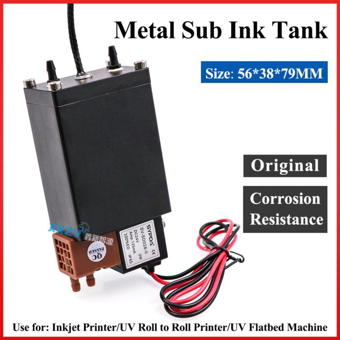 Inkjet Printer Metal Sub Tank with Solenoid Valve for UV Flatbed Printer Negative Pressure Ink Cart