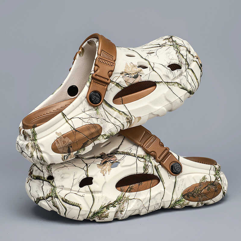 logs Sandals Summer Outdoor Garden Clogs Hole Shoes Male Casual Shoes Water Shoes Comfort Home Soft