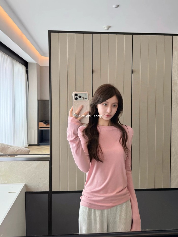 Have you shop Minimalist Basic Small Round Neck Long Sleeve