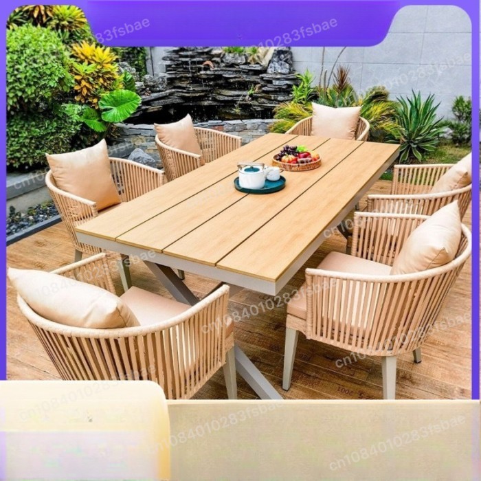 Outdoor table and chairs Courtyard hotel Open-air rattan sofa combination outdoor garden balcony Le