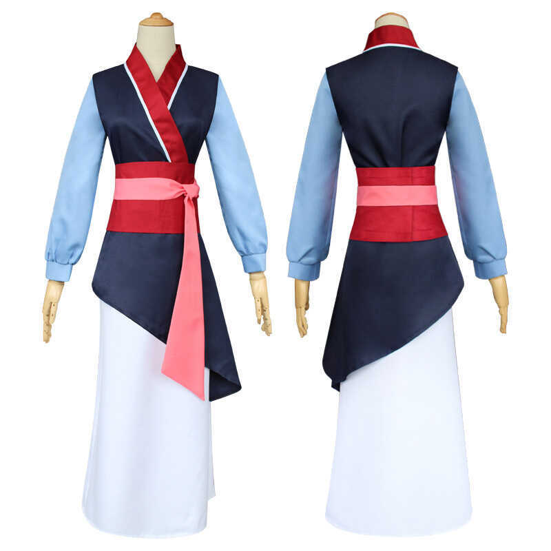 W Mulan Cosplay Costume Women Princess Mu Lan Dress Chinese Hanfu Heroine Outfit For Halloween Comi