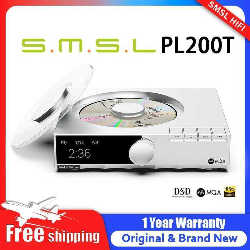 SMSL PL200T เครื่องเล่นซีดี Hi-res MQA-CD DSD512 นาฬิกา PS Servo ระบบอินพุต USB รองรับ I2S AES/EBU O