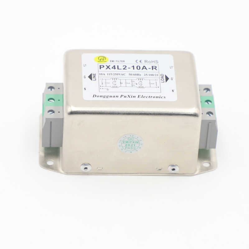 Puxin EMIPXIN Power Filter Dual-Stage 10A250V Terminal Block คู่มือสายไฟ Rail Fixed Anti-Interfectio